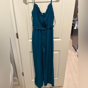 Teal Sleeveless Jumpsuit